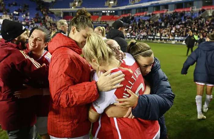Framed Print : Arsenal Women Celebrate FA WSL Cup Triumph Over Reading