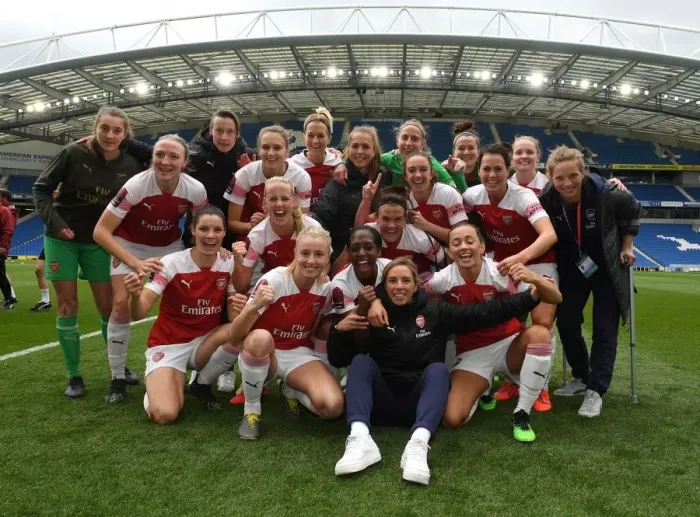 Framed Print : Arsenal Women Celebrate FA WSL Title Victory