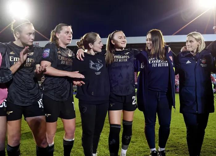 Framed Print : Arsenal Women Celebrate FA WSL Victory