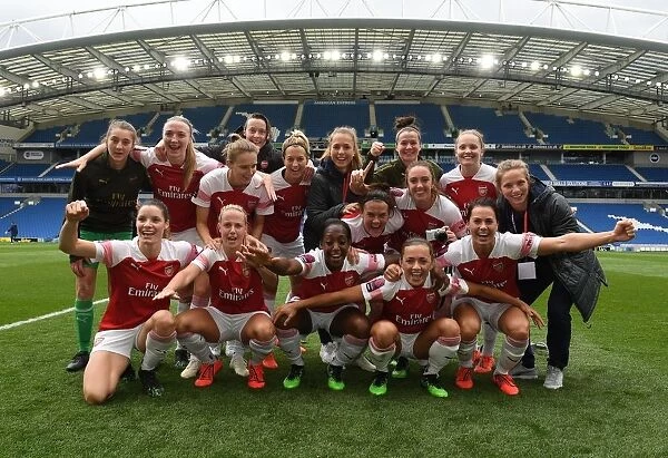 Arsenal Women Celebrate FA WSL Victory over Brighton & Hove Albion