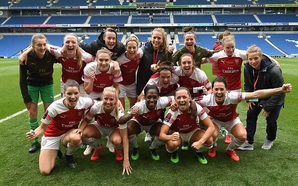 Arsenal Women Celebrate FA WSL Victory over Brighton & Hove Albion