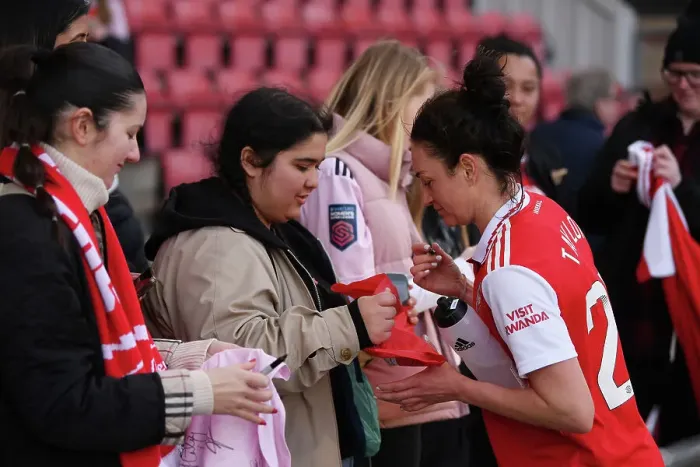Framed Print : Arsenal Women Celebrate FA WSL Victory: Jodie Taylor Amidst Ecstatic Fans Framed Print : Arsenal Women Celebrate FA WSL Victory: Jodie Taylor Amidst Ecstatic Fans