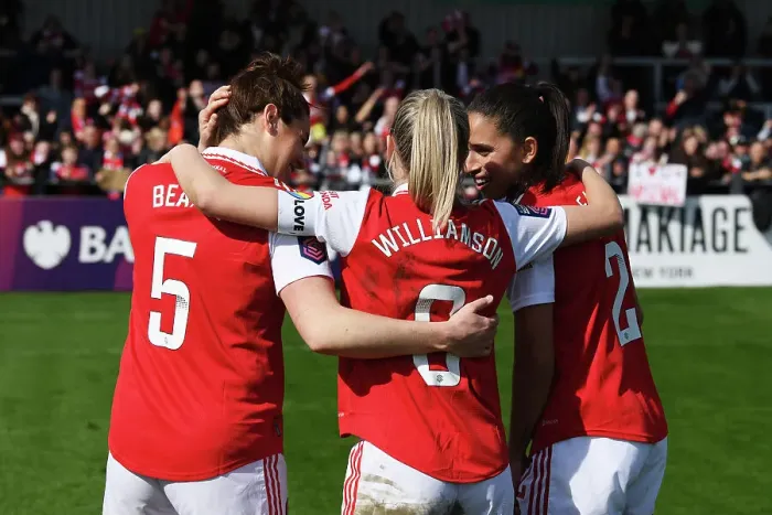 Framed Print : Arsenal Women Celebrate FA WSL Victory Over Manchester City