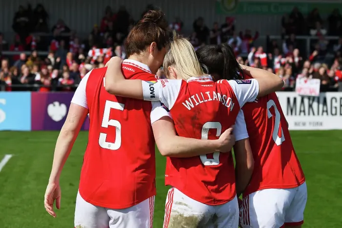 Framed Print : Arsenal Women Celebrate FA WSL Victory Over Manchester City