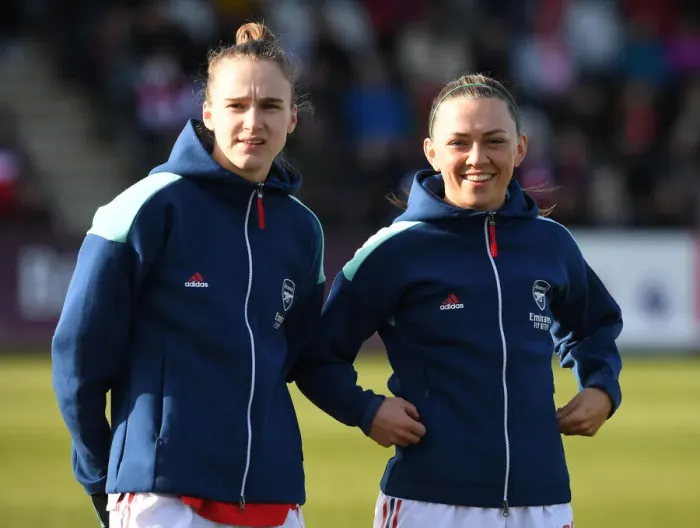 Framed Print : Arsenal Women Celebrate FA WSL Victory: Miedema and McCabe Rejoice in Triumph over Manchester United Framed Print : Arsenal Women Celebrate FA WSL Victory: Miedema and McCabe Rejoice in Triumph over Manchester United