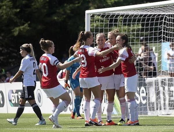 Arsenal Women Celebrate First Goal Against Juventus in 2018 Pre-Season Friendly
