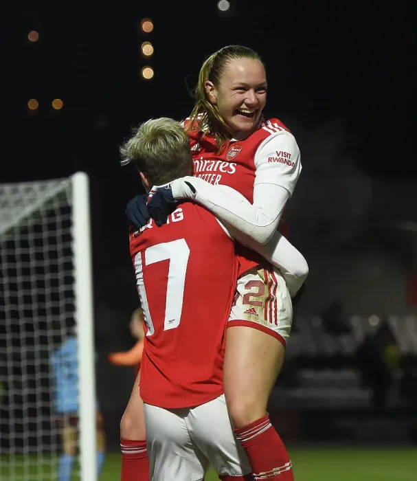 Framed Print : Arsenal Women Celebrate Goal Against Manchester City in FA WSL Cup Semi-Final Framed Print : Arsenal Women Celebrate Goal Against Manchester City in FA WSL Cup Semi-Final