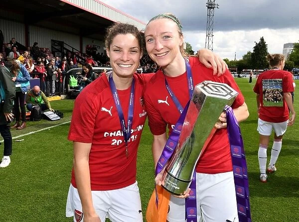 Arsenal Women Celebrate Historic WSL Title Win: Bloodworth and Quinn Lift the Trophy