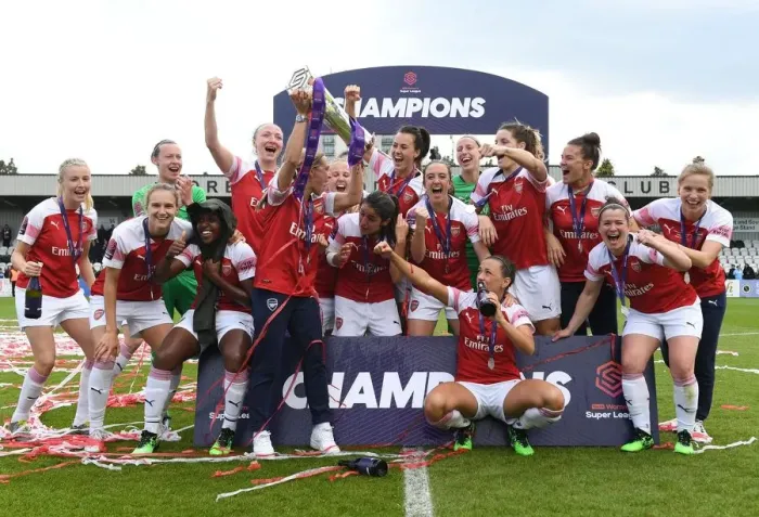 Framed Print : Arsenal Women Celebrate Historic WSL Title Win Over Manchester City