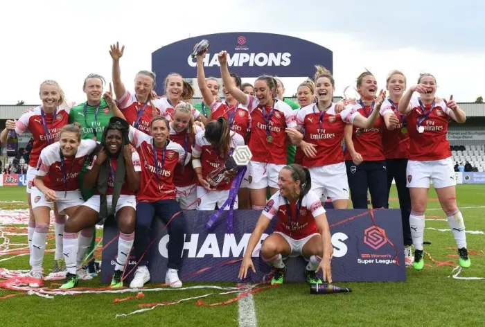 Framed Print : Arsenal Women Celebrate Historic WSL Title Win Over Manchester City Framed Print : Arsenal Women Celebrate Historic WSL Title Win Over Manchester City