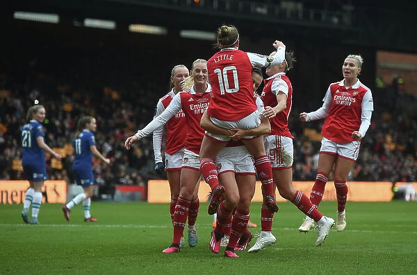 Arsenal Women Celebrate Kim Little's Goal in FA WSL Cup Final Victory over Chelsea
