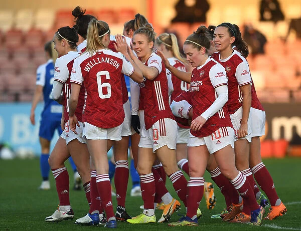Arsenal Women Celebrate Second Goal Against Birmingham City Women in FA WSL Match
