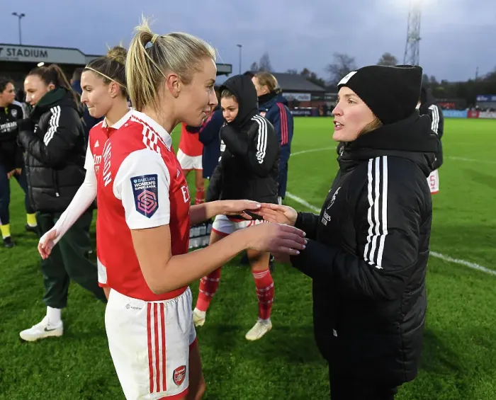 Framed Print : Arsenal Women Celebrate Victory Over Everton FC in FA Women's Super League