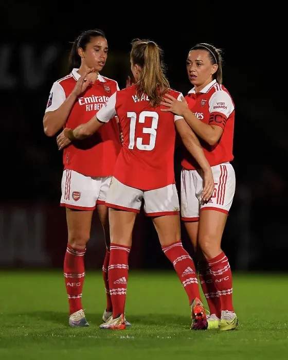 Framed Print : Arsenal Women Celebrate Victory Over Leicester City in FA Women's Super League Framed Print : Arsenal Women Celebrate Victory Over Leicester City in FA Women's Super League