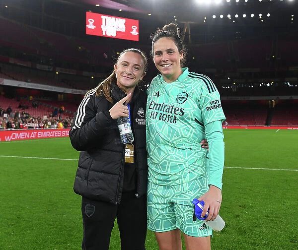 Arsenal Women Celebrate Victory in UEFA Champions League: Teyah Goldie and Kaylan Marceese Rejoice after Win against FC Zurich