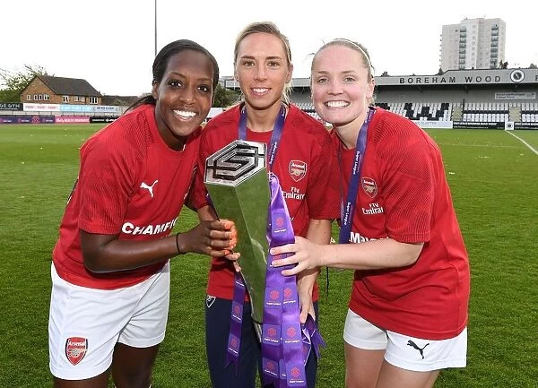 Arsenal Women Celebrate WSL Title with Danielle Carter, Jordan Nobbs, and Kim Little