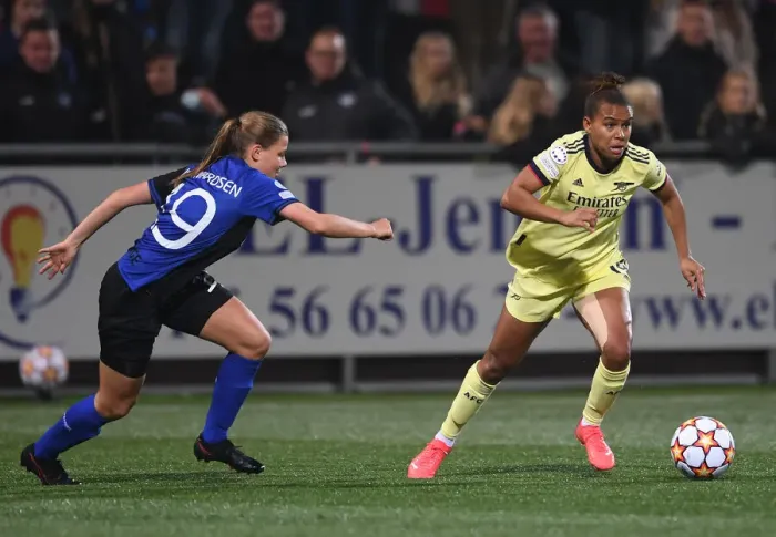 Framed Print : Arsenal Women Face HB Koge in UEFA Champions League Group C