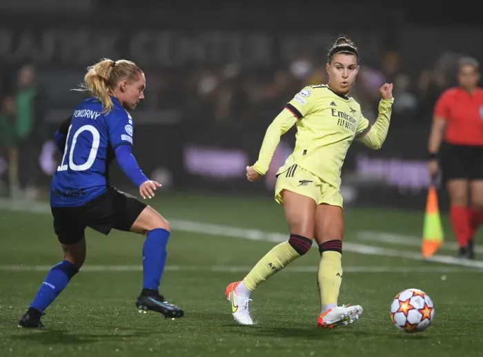 Framed Print : Arsenal Women Face Off Against HB Koge in UEFA Champions League Group C Framed Print : Arsenal Women Face Off Against HB Koge in UEFA Champions League Group C