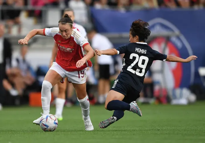 Framed Print : Arsenal Women Face Off Against Linkopings FC in UEFA Champions League Clash, September 2023