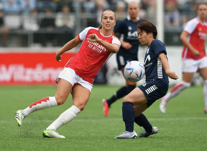 Framed Print : Arsenal Women Face Off Against Linkopings FC in UEFA Champions League Clash