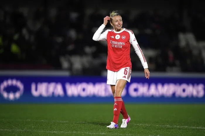 Framed Print : Arsenal Women FC v OH Leuven - UEFA Women's Champions League 2025 / 26 KO play-offs Second Leg Arsenal Women FC v OH Leuven - UEFA Women's Champions League 2025 / 26 KO play-offs