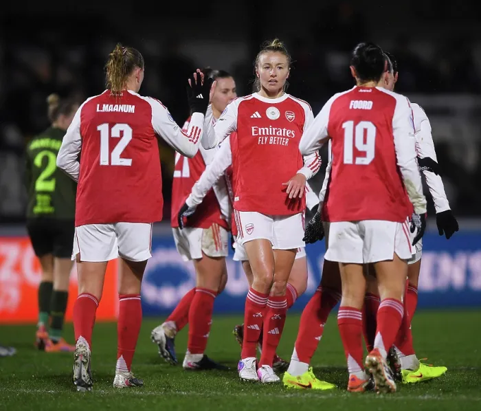 Framed Print : Arsenal Women FC v OH Leuven - UEFA Women's Champions League 2025 / 26 KO play-offs Second Leg Arsenal Women FC v OH Leuven - UEFA Women's Champions League 2025 / 26 KO play-offs