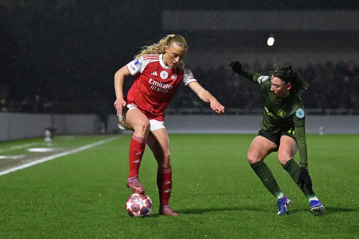 Framed Print : Arsenal Women FC v OH Leuven - UEFA Women's Champions League 2025 / 26 KO play-offs Second Leg Arsenal Women FC v OH Leuven - UEFA Women's Champions League 2025 / 26 KO play-offs