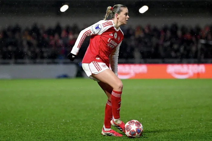 Framed Print : Arsenal Women FC v OH Leuven - UEFA Women's Champions League 2025 / 26 KO play-offs Second Leg Arsenal Women FC v OH Leuven - UEFA Women's Champions League 2025 / 26 KO play-offs