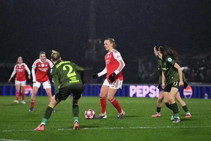 Framed Print : Arsenal Women FC v OH Leuven - UEFA Women's Champions League 2025 / 26 KO play-offs Second Leg Arsenal Women FC v OH Leuven - UEFA Women's Champions League 2025 / 26 KO play-offs