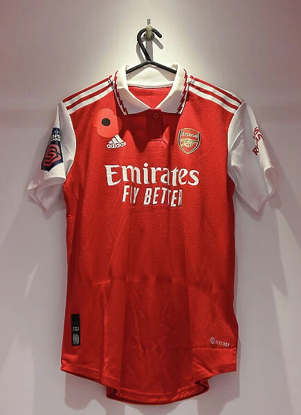 Arsenal Women Honor Remembrance Day with Poppy Shirts vs Manchester United (FA WSL 2022-23)