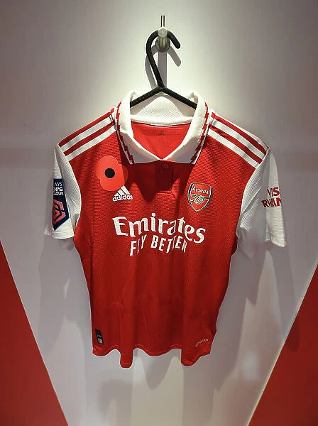 Arsenal Women Honor Remembrance Day with Poppy Shirts vs Manchester United (FA Women's Super League 2022-23)