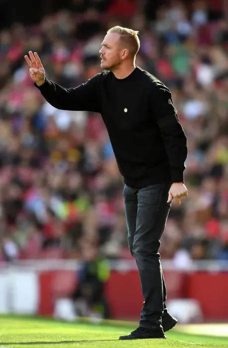 Framed Print : Arsenal Women: Jonas Eidevall at the Helm vs Aston Villa (2023-24) - Emirates Stadium