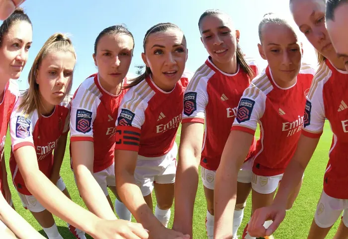 Framed Print : Arsenal Women: Katie McCabe Rallies Team Before Arsenal vs. Aston Villa (2022-23) Framed Print : Arsenal Women: Katie McCabe Rallies Team Before Arsenal vs. Aston Villa (2022-23)