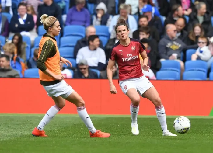 Framed Print : Arsenal Women: Katrine Veje and Janni Arnth Ready for Battle against Brighton & Hove Albion Women Framed Print : Arsenal Women: Katrine Veje and Janni Arnth Ready for Battle against Brighton & Hove Albion Women