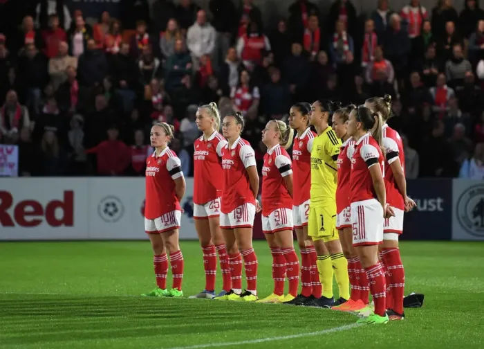 Framed Print : Arsenal Women Pay Tribute: A Moment of Silence for The Queen Before Arsenal WFC vs. Brighton & Hove Albion WFC