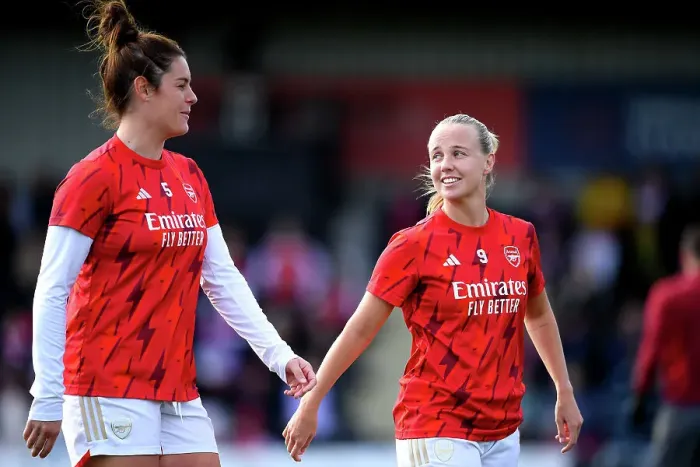 Framed Print : Arsenal Women: Pre-Match Connection - Beattie and Mead Unite Before Battle Against Manchester City Framed Print : Arsenal Women: Pre-Match Connection - Beattie and Mead Unite Before Battle Against Manchester City