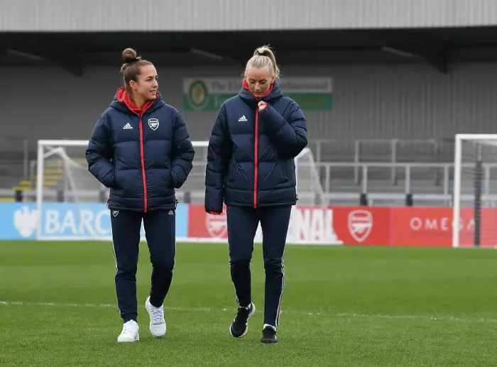 Framed Print : Arsenal Women: Pre-Match Focus - Lia Walti and Stina Blackstenius United in Determination Ahead of FA Cup Clash vs. Watford Women Framed Print : Arsenal Women: Pre-Match Focus - Lia Walti and Stina Blackstenius United in Determination Ahead of FA Cup Clash vs. Watford Women