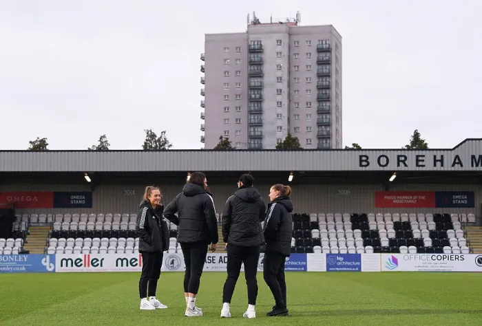 Framed Print : Arsenal Women: Pre-Match Inspection at Meadow Park Ahead of Arsenal vs. Reading (FA Women's Super League, 2022-23) Framed Print : Arsenal Women: Pre-Match Inspection at Meadow Park Ahead of Arsenal vs. Reading (FA Women's Super League, 2022-23)
