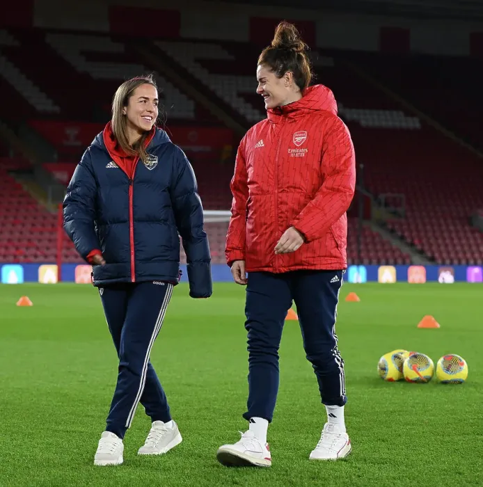Framed Print : Arsenal Women Prepare for FA Cup Match against Southampton: Pitch Inspection at St. Mary's Stadium