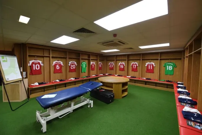 Framed Print : Arsenal Women Prepare for FA WSL Continental Cup Final in Changing Room vs Manchester City Framed Print : Arsenal Women Prepare for FA WSL Continental Cup Final in Changing Room vs Manchester City