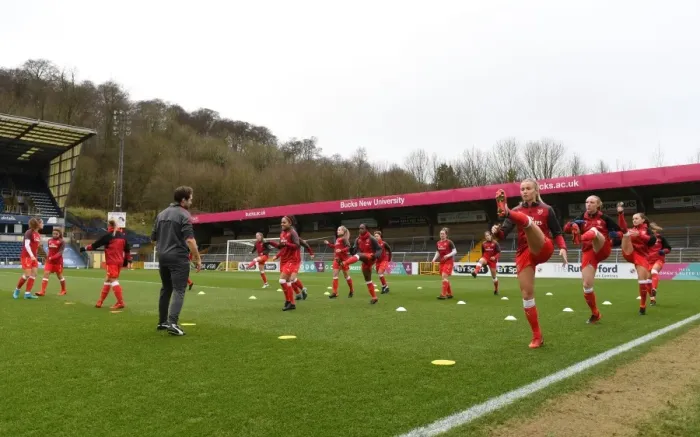 Framed Print : Arsenal Women Prepare for Reading FC Match: WSL Warm-Up Framed Print : Arsenal Women Prepare for Reading FC Match: WSL Warm-Up