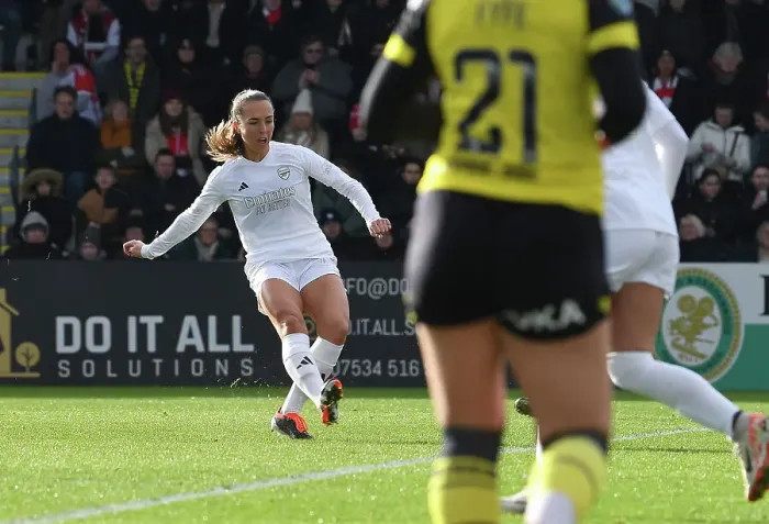 Framed Print : Arsenal Women Score Second Goal Against Watford Women in FA Cup Fourth Round Framed Print : Arsenal Women Score Second Goal Against Watford Women in FA Cup Fourth Round