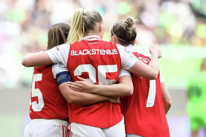Framed Print : Arsenal Women Secure Semi-Final Lead Over VfL Wolfsburg: Stina Blackstenius Scores Brace Framed Print : Arsenal Women Secure Semi-Final Lead Over VfL Wolfsburg: Stina Blackstenius Scores Brace