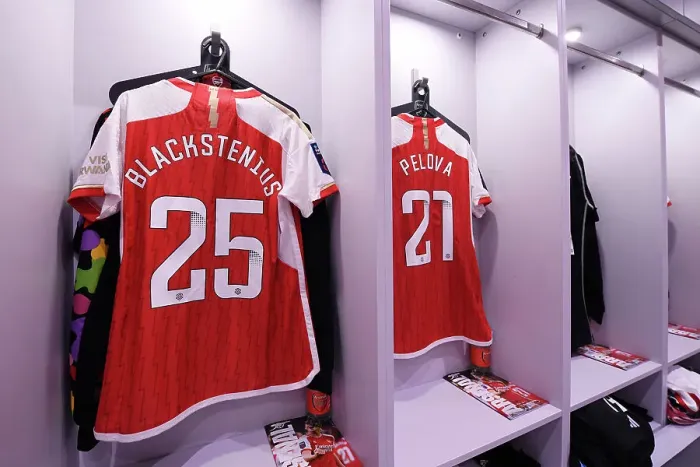 Framed Print : Arsenal Women: Stina Blackstenius and Victoria Pelova Prepare for FA WSL Cup Clash against Tottenham Hotspur