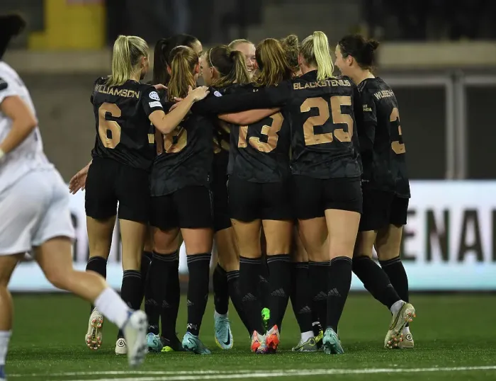 Framed Print : Arsenal Women Triumph Over FC Zurich in UEFA Women's Champions League Group C Match: Frida Maanum Scores First Goal