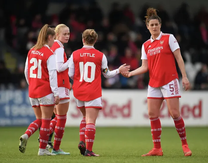 Framed Print : Arsenal Women Triumph Over Leeds in FA Cup: Kim Little Scores Dramatic Hat-Trick