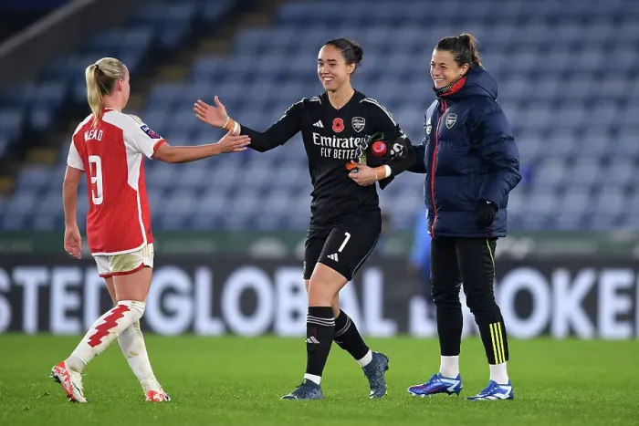 Framed Print : Arsenal Women Triumph Over Leicester City in Barclays WSL