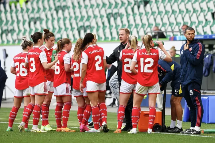 Framed Print : Arsenal Women in UEFA Champions League Semi-Final Clash with VfL Wolfsburg: Jonas Eidevall's Command