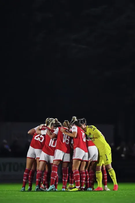 Framed Print : Arsenal Women: United in Focus before Taking on West Ham United