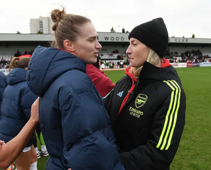 Framed Print : Arsenal Women and Vivianne Miedema Celebrate after Victory over Watford Women in FA Cup Fourth Round